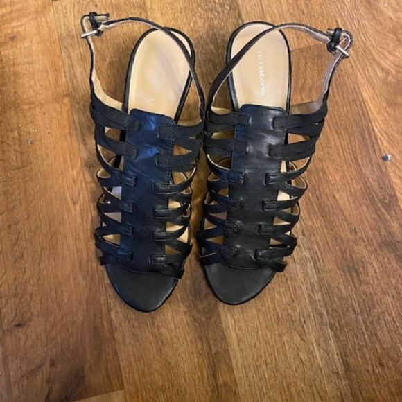 Liz Claiborne Black heeled sandals, size 9 1/2M - Picture 1 of 3